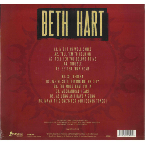 Beth Hart - Better Than Home (Limited Edition 180 Gram Transparent Vinyl LP)
