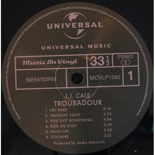 Виниловая пластинка J.J. Cale — TROUBADOUR (LP)