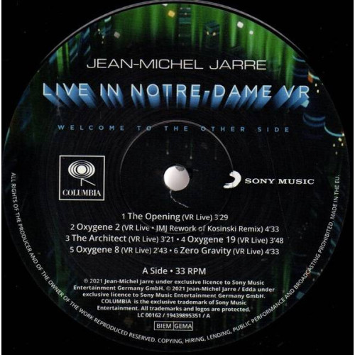 Виниловая пластинка Jean-Michel Jarre / Welcome To The Other Side (Live In Notre-Dame VR)(Limited Edition)(LP)