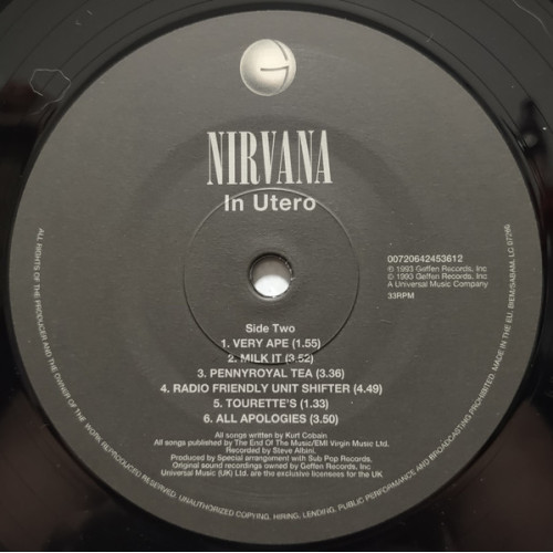 Виниловая пластинка Nirvana – In Utero LP