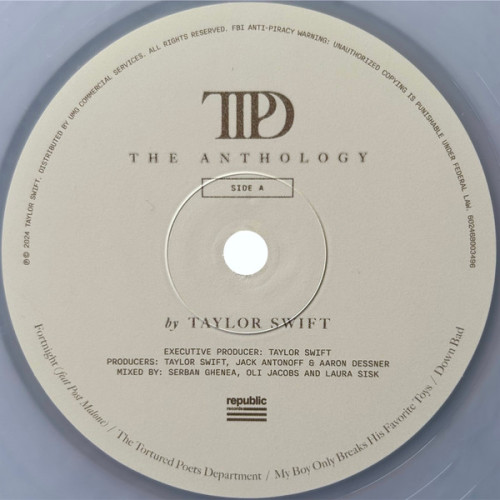 Виниловая пластинка Taylor Swift - The Tortured Poets Department: The Anthology (Marbled Translucent Vinyl 4LP)