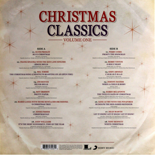 Виниловая пластинка Sony VARIOUS ARTISTS, CHRISTMAS CLASSICS VOL. 1 (Black Vinyl)
